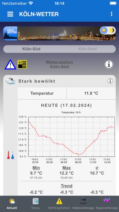 Köln-Wetter App-Screenshot #3