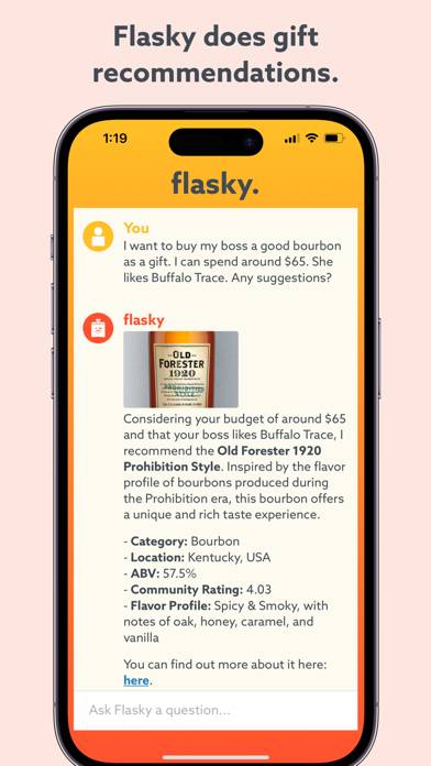 Flasky: Liquor Recommendations App skärmdump #3