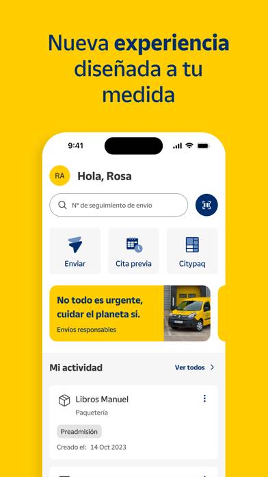 Correos: Envío y seguimiento Captura de pantalla de la aplicación