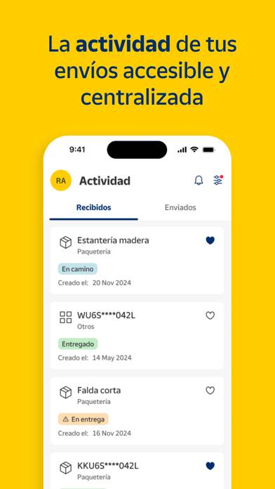 Correos: Envío y seguimiento Captura de pantalla de la aplicación