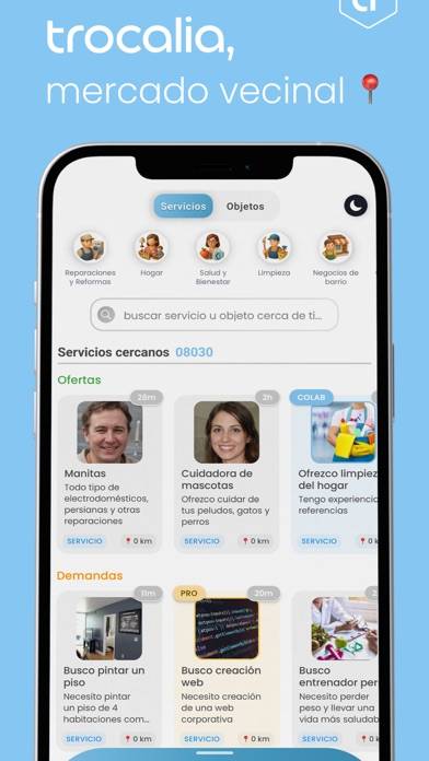 Trocalia Captura de pantalla de la aplicación