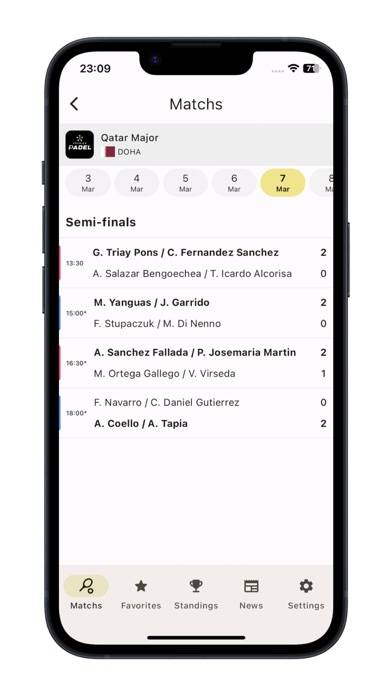 Padel LiveScore Capture d'écran de l'application