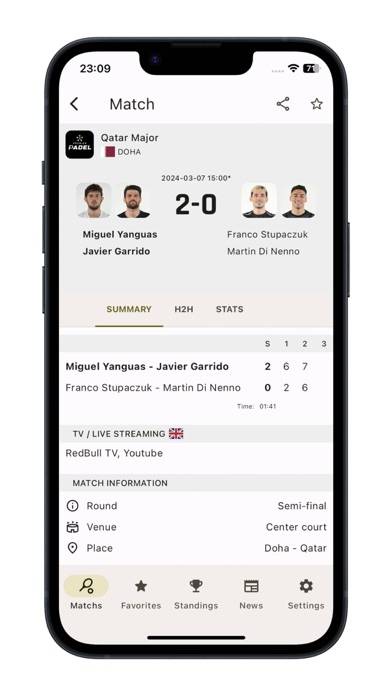 Padel LiveScore Capture d'écran de l'application