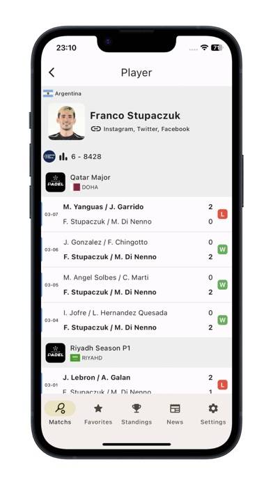 Padel LiveScore Capture d'écran de l'application