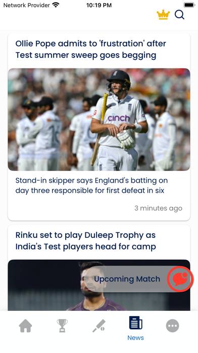 T Sports Schermata dell'app