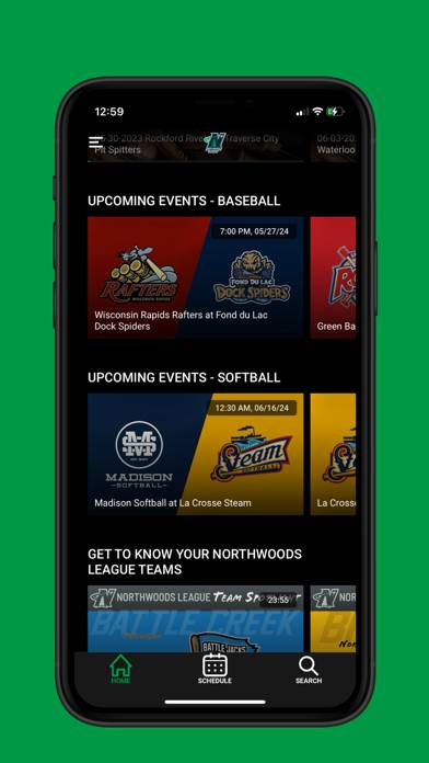 Northwoods League plus App screenshot