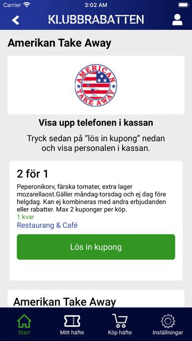 Klubbrabatten Nordic Sales App skärmdump