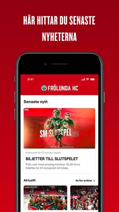 Frölunda HC App skärmdump