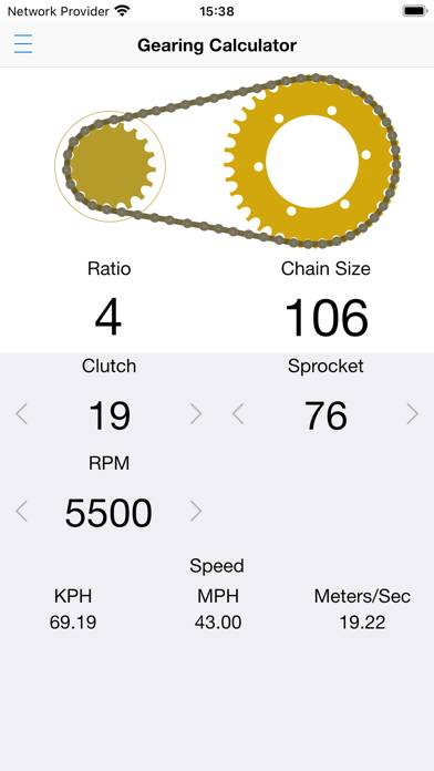Karting Gearing Ratios App screenshot #1