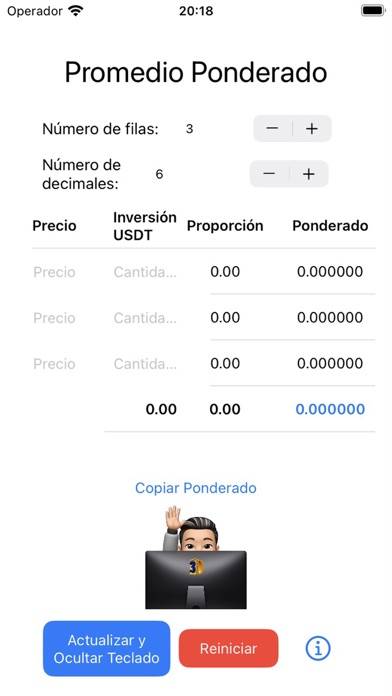 Ponderado captura de pantalla