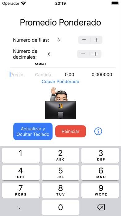 Ponderado Captura de pantalla de la aplicación