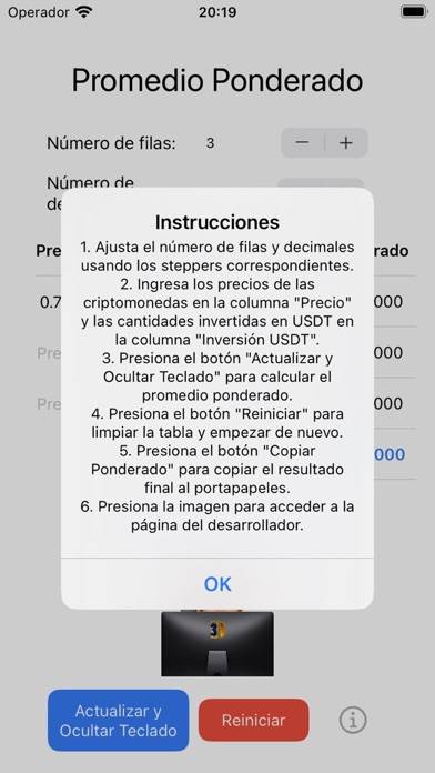 Ponderado Captura de pantalla de la aplicación