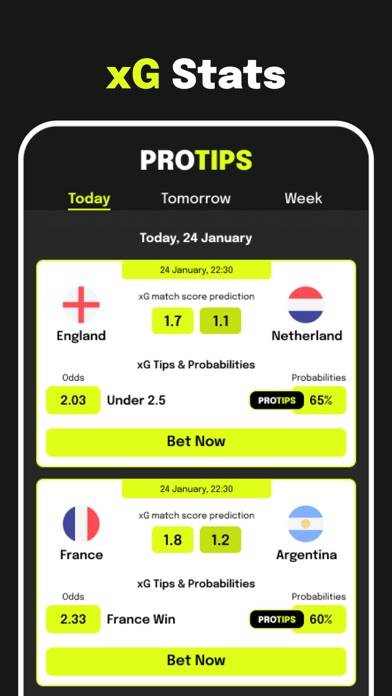 XGTips: Soccer Prediction Captura de pantalla de la aplicación
