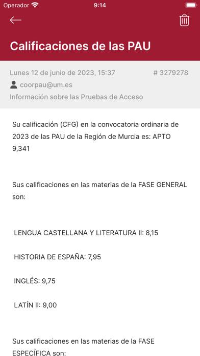 Acceso DURM Captura de pantalla de la aplicación