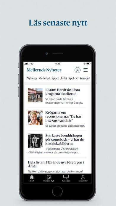Melleruds Nyheter App skärmdump #2