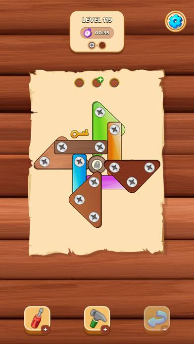 Wood Nut Screw Pin Jam Puzzle App screenshot #4