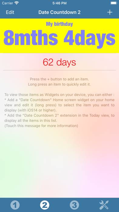 Datums-Countdown-Widget App-Screenshot