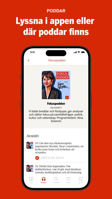 Fokus App skärmdump