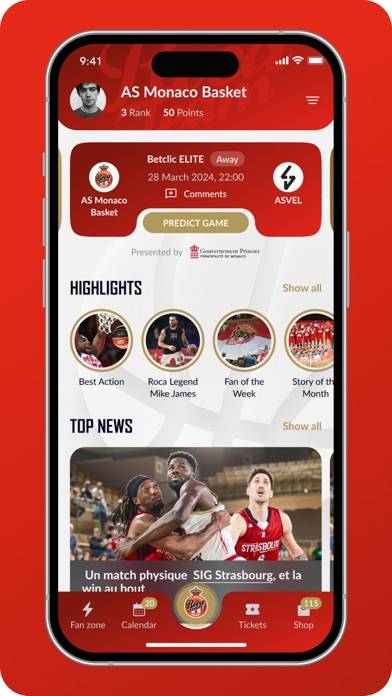 AS Monaco Basket Capture d'écran de l'application