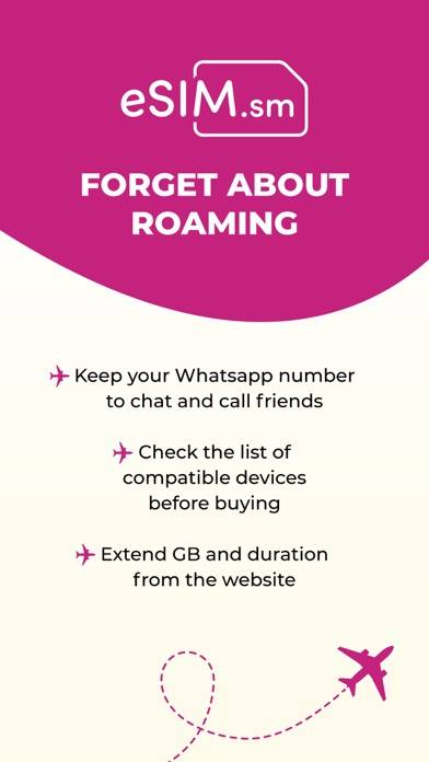 ESIM.sm: Piani eSIM Viaggio Schermata dell'app