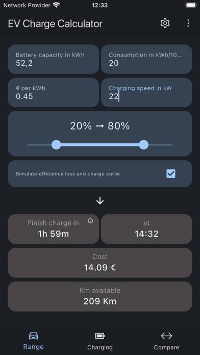 EV Charge Calculator Schermata dell'app #2