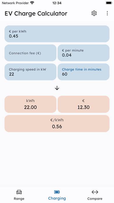 EV Charge Calculator Schermata dell'app #3