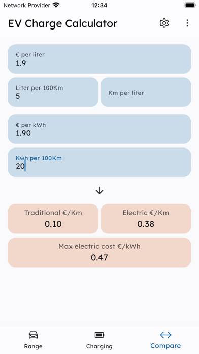 EV Charge Calculator and News Schermata dell'app