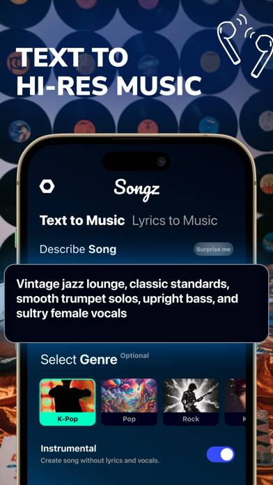 Suno AI: Music Generator Songz Captura de pantalla de la aplicación #3