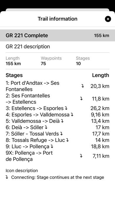 GR 221 App skärmdump