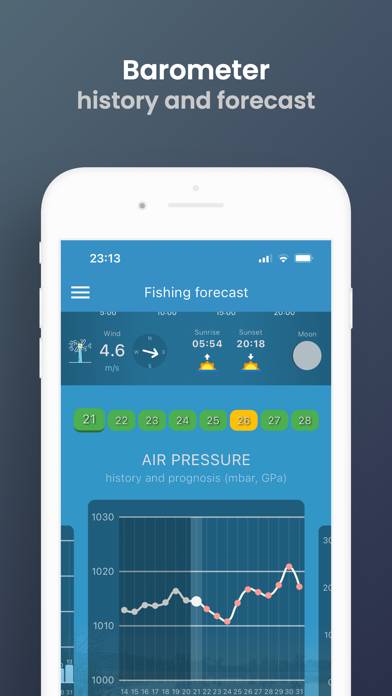 Fishing forecast App screenshot