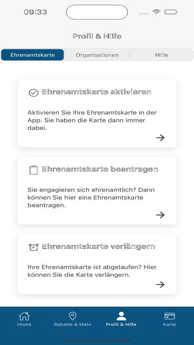 Ehrenamtskarte App-Screenshot