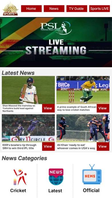 PTV Sports : Live Sports TV Schermata dell'app #1