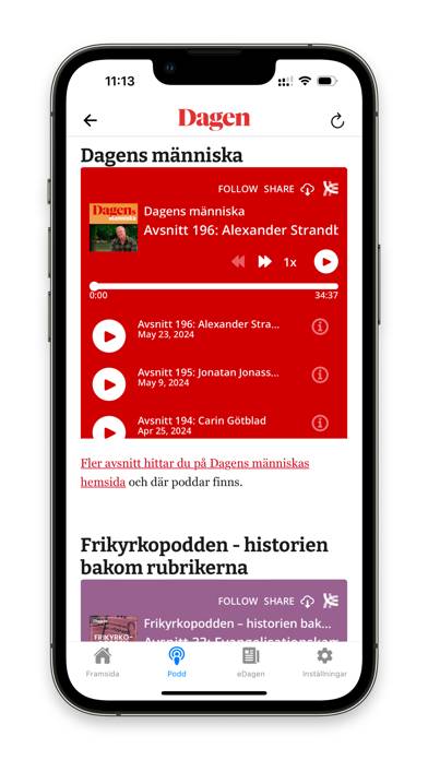 Dagen.se App skärmdump #3