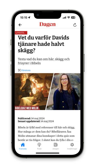 Dagen.se App skärmdump #4
