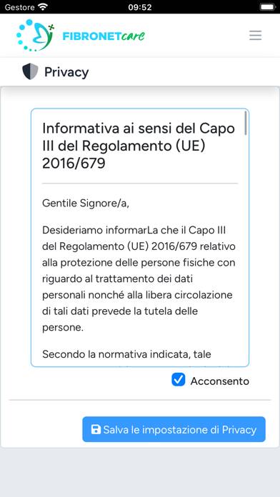Fibronet Care Schermata dell'app