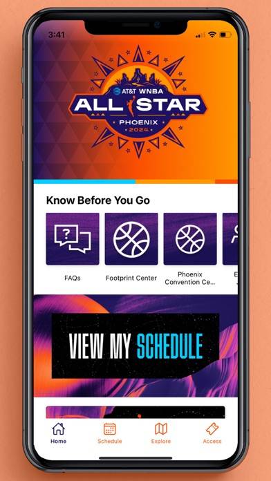 WNBA Events App screenshot