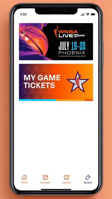 WNBA Events App App screenshot