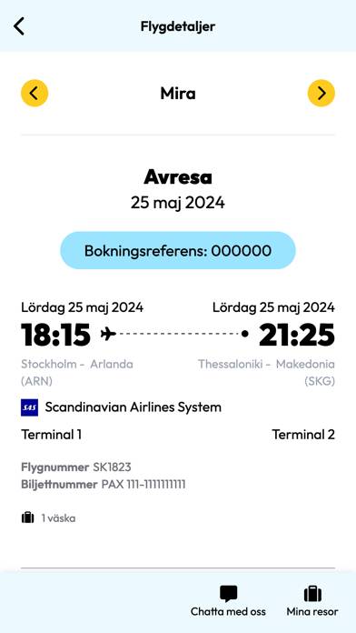 Solresor App skärmdump