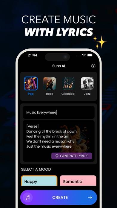 Sona AI Song & Music Generator Captura de pantalla de la aplicación #2