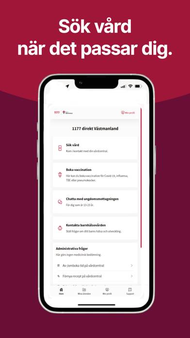 1177 direkt Västmanland App skärmdump