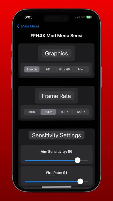 FFH4X Sensi Regedit Schermata dell'app #2