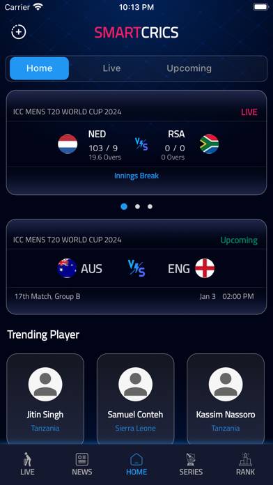 Smartcrics: Live Cricket Score Schermata dell'app #1