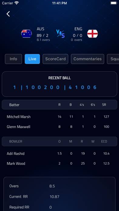 Smartcrics: Live Cricket Score Schermata dell'app #3