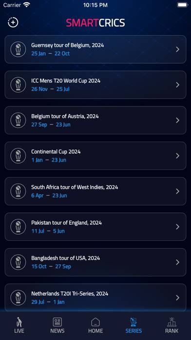 Smartcrics: Live Cricket Score Schermata dell'app #5