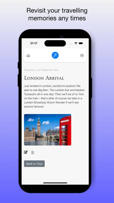 Personal Daily Travel Journal App screenshot