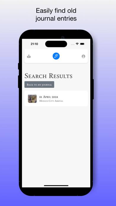 Personal Daily Travel Journal App screenshot