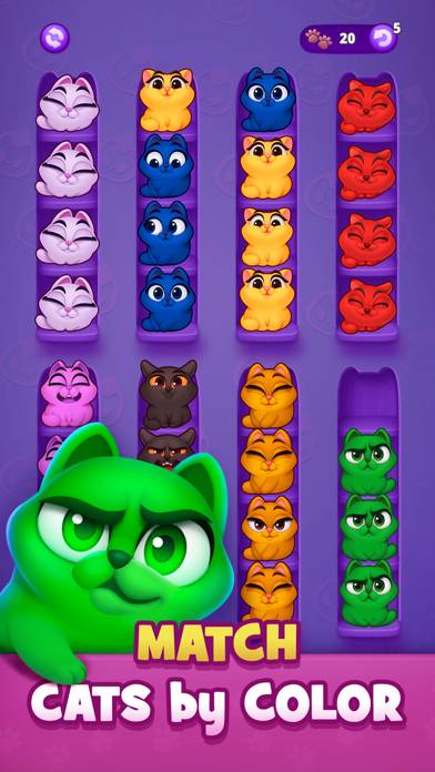 Kitty Sort: Twisted Tails schermata del gioco