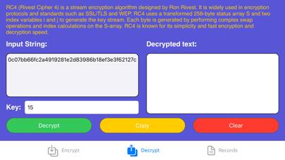 SwiftRC4Encryption App screenshot