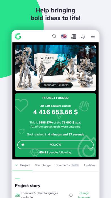 Gamefound App-Screenshot