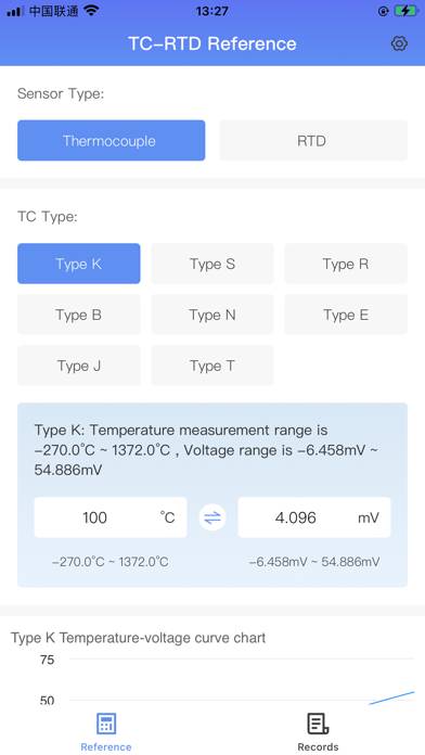 TC-RTD Reference Captura de pantalla de la aplicación #2